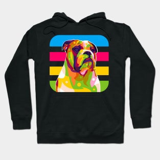 Pitbull Dog Bad Expression Colorful Pop Art Hoodie